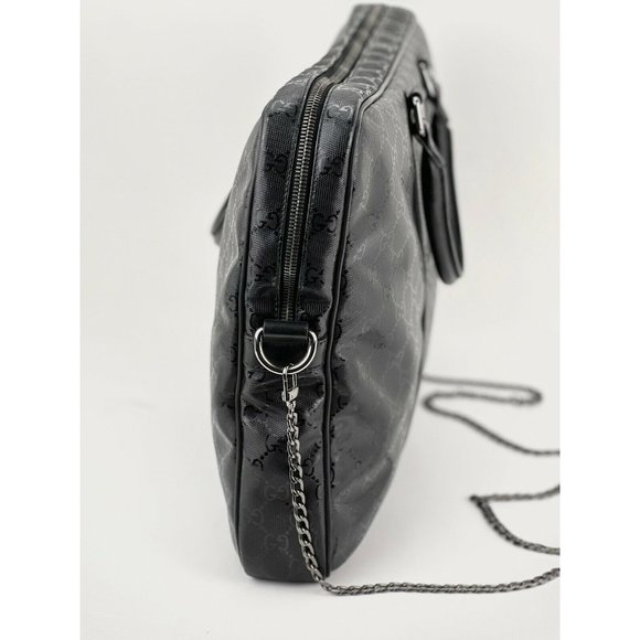 Gucci Briefcase GG Imprime Coated Canvas Black Monogram Business Bag - Picture 6 of 12